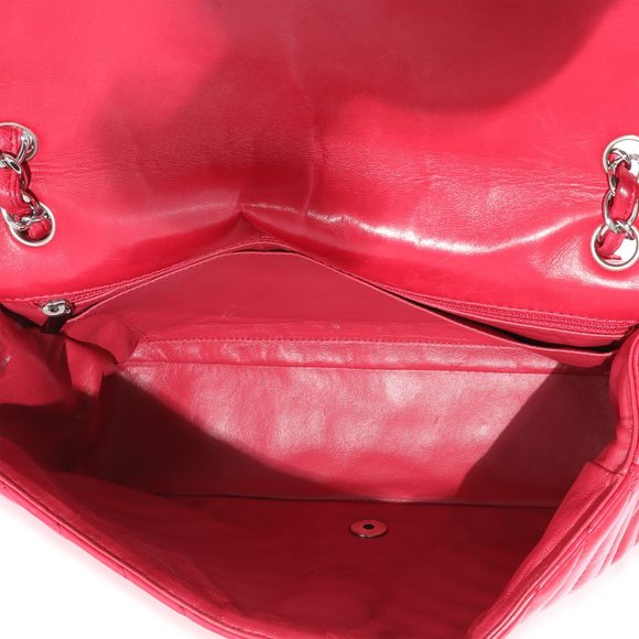 Chanel Pink Lambskin Chevron Jumbo Single Flap Bag - Picture 8 of 8